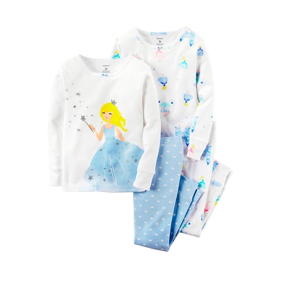 Carter's Girls 4-Piece 100% Snug Fit Cotton PJs Pajama Set Size 6M ~NEW!! - Picture 1 of 3